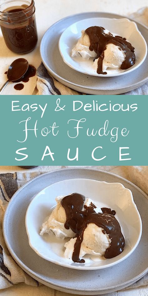 Easy Hot Fudge Sauce, Easy Hot Fudge, Hot Fudge Sauce Recipe, Fudge Sauce Recipe, Dairy Queen Ice Cream Cake, Hot Fudge Sauce, Curd Recipe, Fudge Sauce, Ice Cream Toppings