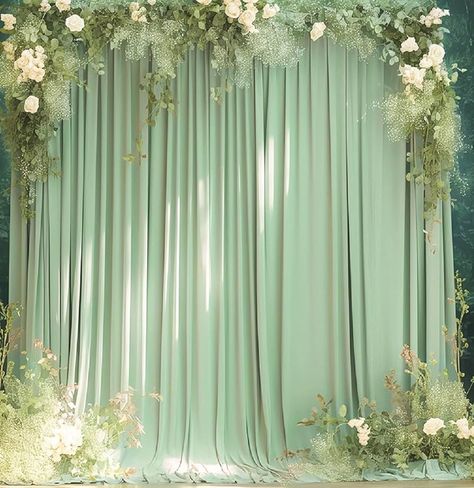 Amazon.com: 10 ft x 8 ft Wrinkle Free Sage Green Backdrop Curtain for Parties, Light Green Polyester Photo Backdrop Drapes for Baby Shower Wedding Engagement Birthday Party Backdrop Stand,5ft x 8ft 2 Panels : Electronics Sage Green Backdrop, Party Backdrop Stand, Gender Reveal Photography, Birthday Party Backdrop, Photo Backdrop Wedding, Green Backdrops, Photography Decor, Blue Backdrops, Party Backdrop