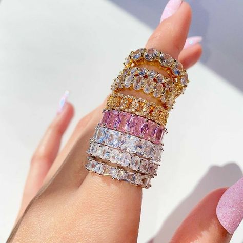 Colourful Jewellery, Rings Aesthetic, Pretty Jewelry Necklaces, Expensive Jewelry Luxury, Indie Jewelry, Zirconia Rings, Girly Accessories, Classy Jewelry, Expensive Jewelry