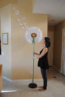 Flower Hacks, Bowling Ball Yard Art, Party Rental Ideas, Dandelion Puffs, Flower Costume, Paper Flower Art, Fleurs Diy, Tea Light Holders, Dandelion Flower