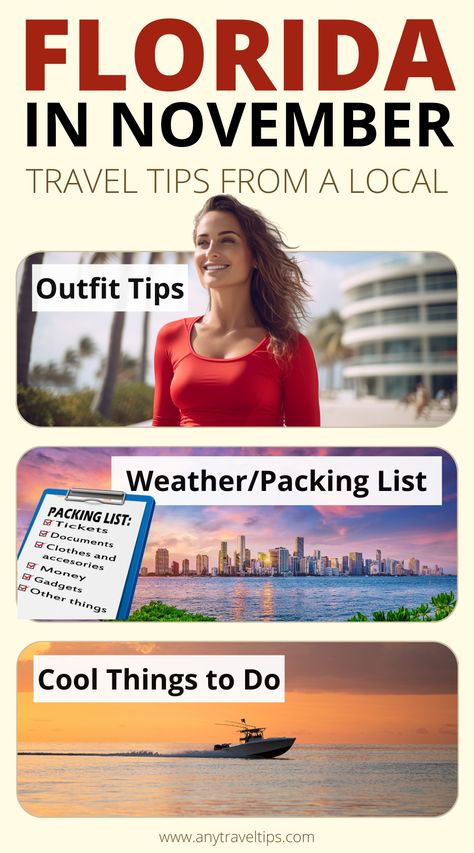 Essential tips when visiting Florida in November: Outfits tips, packing lists, weather (sun, rain, heat), and the best things to do in November! Florida Outfits November, November In Florida Outfits, Packing For Florida In November, Florida November Outfits, November Florida Outfits, Florida In November Outfits, Florida Travel Outfits, Winter In Florida Outfits, Packing List For Florida