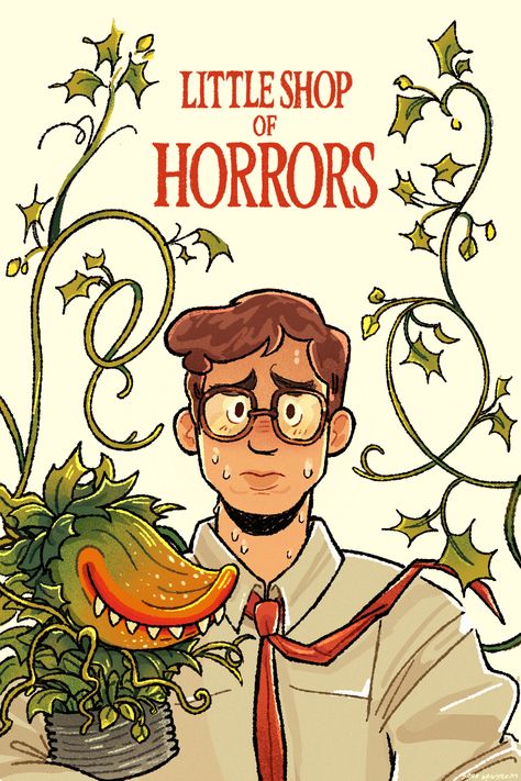 Seymour Krelborn, Lil Shop Of Horrors, Rick Moranis, Theater Kid, Looking For Work, Little Shop Of Horrors, Horror Posters, Musical Art, Art Style Inspiration