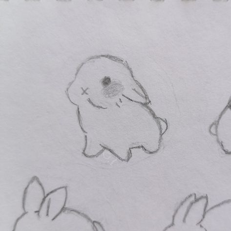 Rabbit Cute Bunny Drawing Simple, Cute Bunny Tattoos, Simple Bunny Drawing, Grandma Drawing, Doodles To Draw When Bored, 심플한 그림, Cute Easy Doodles, Easy Doodles, Bunny Drawing