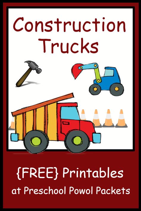 AWESOME {FREE} construction themed preschool printables!! Games, math, language arts, and more! Perfect for preschool and kindergarten!! Construction Creative Art Preschool, Prek Construction Crafts, Preschool Community Activities, Building Activities Preschool, Building Preschool, Construction Activities Preschool, Construction Preschool, Construction Theme Classroom, Construction Theme Preschool