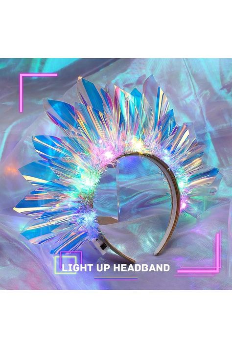 JEAIRTS Light Up Headband LED Crown Hair Hoop Glowing Nightclub Headpiece Luminous Hair Band Party Rave Costume Hair Accessories for Women and Girls Light Up Headbands, Rave Costume, Rave Costumes, Rave Accessories, Crown Hair, Crown Headband, Frozen 2, Hair Hoops, Crown Hairstyles