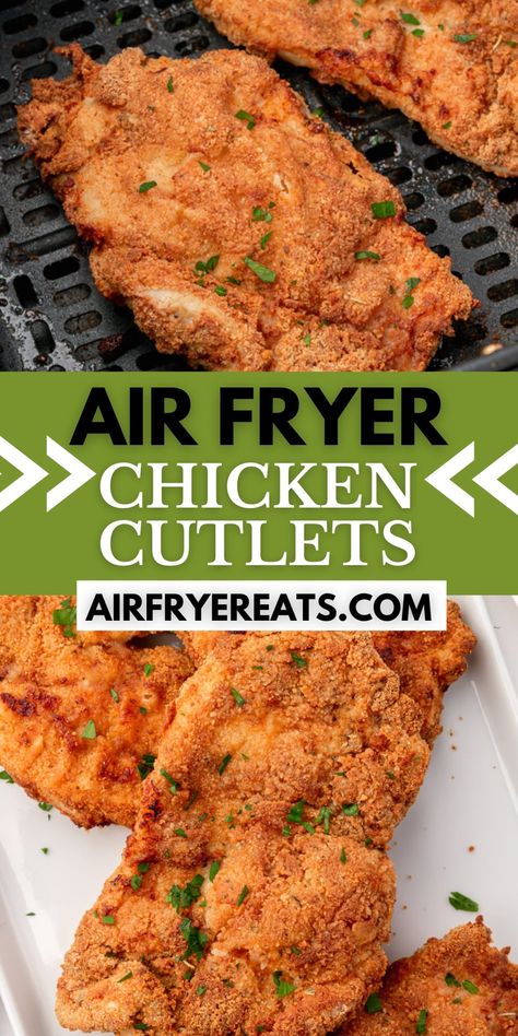 Chicken Cutlet Air Fryer, Italian Air Fryer Recipes, Chicken Cutlet Recipes Easy Air Fryer, Emeril Air Fryer Recipes, Air Fry Chicken Cutlets, Chicken Cutlets In Air Fryer, Chicken Cutlets Air Fryer, Air Fryer Chicken Cutlets, Easy Air Fryer Chicken