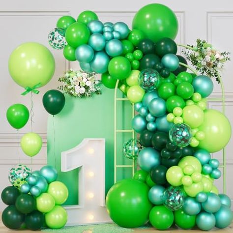 Baby Shower Deco, Party Ballons, Balloon Chain, Purple Balloons, Metallic Balloons, Green Balloon, Jungle Party, Kids Party Decorations, Arch Kit