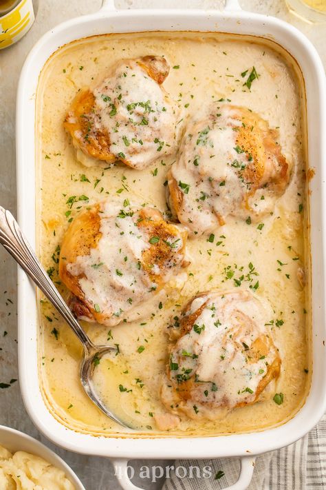 Creamy Chicken Soup Chicken - 40 Aprons 40 Aprons, Chicken Breast Crockpot Recipes, Chicken Shawarma Recipe, Crockpot Chicken Breast, Soup Chicken, Creamy Chicken Soup, Creamy Garlic Chicken, Roasted Chicken Thighs, Chicken Gravy