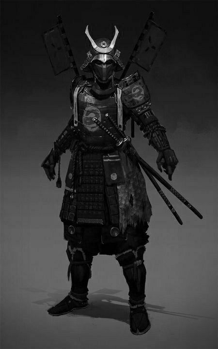 Black Samurai Armor, Samurai Armor Art, Guerriero Samurai, Red Hood Comic, Black Samurai, Gijinka Pokemon, Samurai Artwork, Diesel Punk, Japanese Drawings