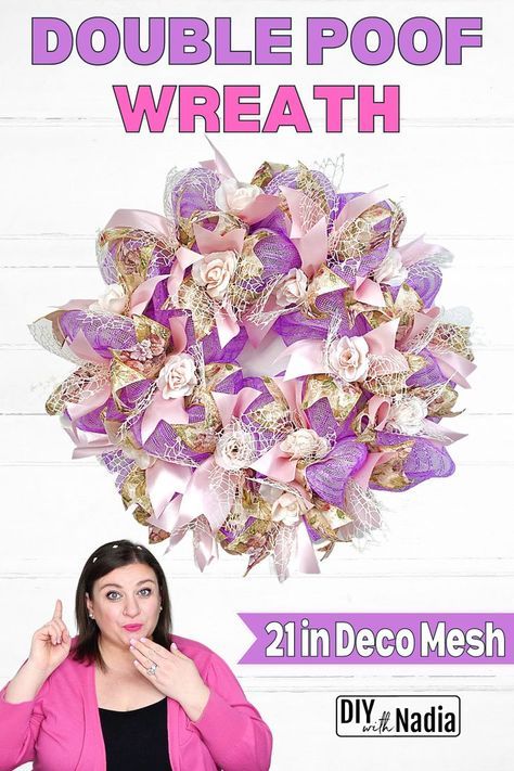 Double POOF METHOD Floral Summer Mothers Day Wreath DIY Tutorial Shabby Chic Deco Mesh Flower Wreath Mothers Day Wreath Diy, Deco Mesh Flower Wreath, Mesh Flower Wreath, Deco Mesh Bows, Spring Wreath Tutorial, Ribbon Wreath Diy, Easter Deco Mesh Wreath, Summer Deco Mesh Wreaths, Mesh Ribbon Wreaths