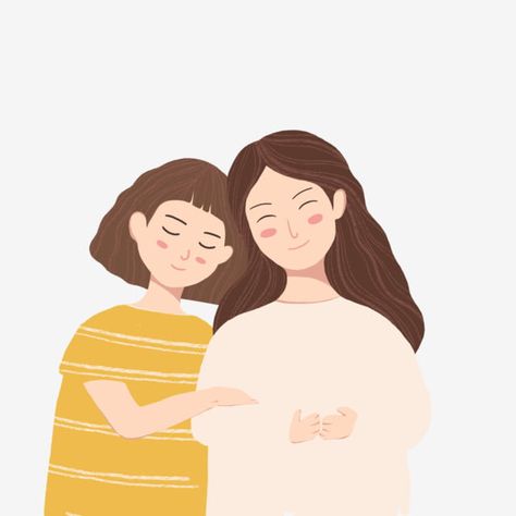 mother and daughter,a pair,happy,happy clipart,mother clipart Mother And Daughter Drawing, Mother Clipart, Happy Clipart, Mother Daughter Art, Mother Daughter Photography, Mother Art, Daughter Mother, Illustration Art Girl, Mom Art