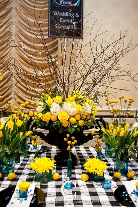 Wedding Centerpeices, Yellow Centerpieces, Yellow Weddings, Urn Arrangements, Gala Time, Fruit Centerpieces, Happy Birthdays, Railroad Crossing, Enchanted Florist