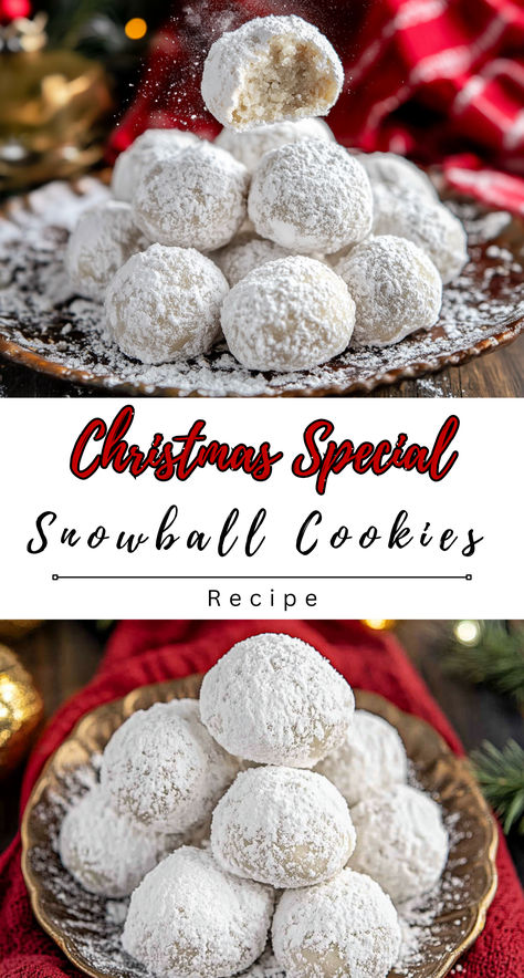 These classic Snowball Cookies are buttery, nutty, and perfectly sweet, with a melt-in-your-mouth texture that makes them ideal for any celebration. Snowballs Cookies Recipe, Scottish Snowball Recipe, Christmas Snowball Cookie Recipe, Martha Washington Cookies, Mexican Snowball Cookies, Best Snowball Cookies, Cranberry Snowball Cookies, 4 Ingredient Snowball Cookies, Best Snowball Cookie Recipe