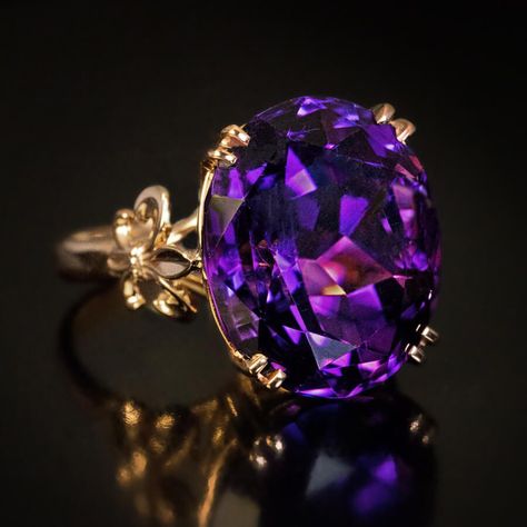 Siberian Amethyst, Amethyst Jewelry Ring, Amethyst Ring Engagement, Purple Jewelry, 14k Rose Gold Ring, Amethyst Jewelry, Rose Gold Jewelry, Fantasy Jewelry, Jewelry Vintage