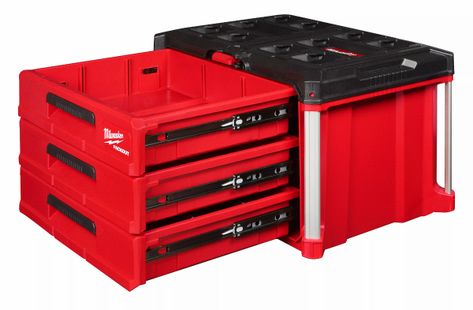 Milwaukee Tool Box, New Milwaukee Tools, Milwaukee Power Tools, Rolling Tool Box, Plumbing Installation, Kitchen Soap, Milwaukee Tools, Modular Storage, Set Of Drawers