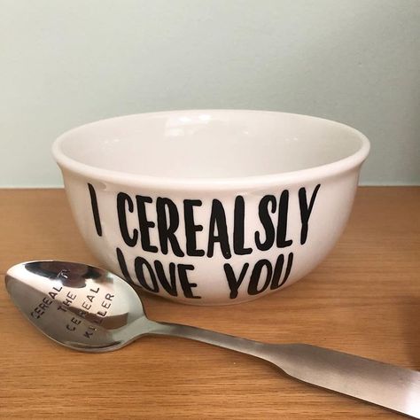 Cereal-TimeTV: “Happy National Cereal Day!! Big thanks to my friends at @GeneralMillsCereal for hooking me up with a wonderful #NationalCerealDay care…” spoon sked skål bowl, design fav want, cereals, quote funny art. Pottery Cereal Bowls, Ceramic Cereal Bowl Ideas, Cereal Bowl Pottery, Cereal Bowl Pottery Painting, Cereal Quotes, National Cereal Day, Clay Idea, Aquarium Garden, Design Art Drawing