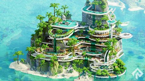 Island Mansion in Minecraft Marketplace | Minecraft Minecraft Mega Mansion, Minecraft Island Builds, Island House Minecraft, Minecraft Basics, Minecraft Island House, Minecraft Island Ideas, Minecraft Mega Builds, Mansion In Minecraft, Island Minecraft