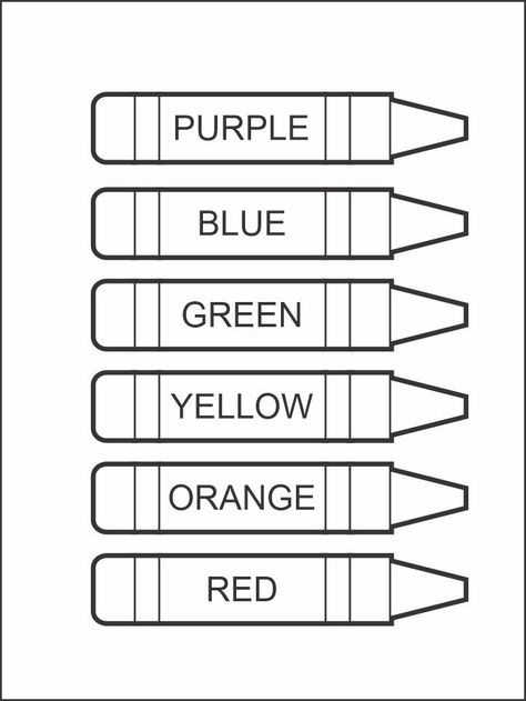 Crayon Template, Crayon Coloring, Back To School Worksheets, Crayon Crafts, Preschool Colors, School Coloring Pages, Color Crayons, Preschool Curriculum, Color Worksheets