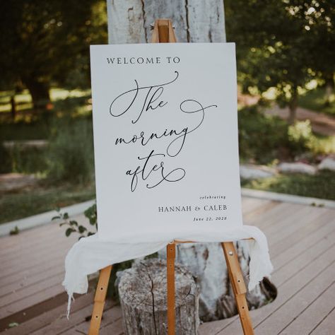 The Morning After Wedding Brunch Welcome Sign for $57.25 - Wedding Thank You Card Morning After Wedding Brunch, After Wedding Brunch, Brunch Sign, Brunch Decor, Wedding Brunch, Wedding Breakfast, Bridal Brunch, Brunch Wedding, Morning Wedding