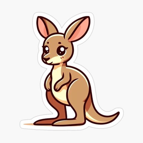 Get my art printed on awesome products. Support me at Redbubble #RBandME: https://www.redbubble.com/i/sticker/Adorable-Kangaroo-Illustration-Animal-Summer-by-quentinmtb/159308790.EJUG5?asc=u Kangaroo Cartoon, Cartoon Kangaroo, Kangaroo Illustration, Aussie Christmas, Redbubble Stickers, Fun Ideas, Cartoon Illustration, Animal Illustration, Science Poster