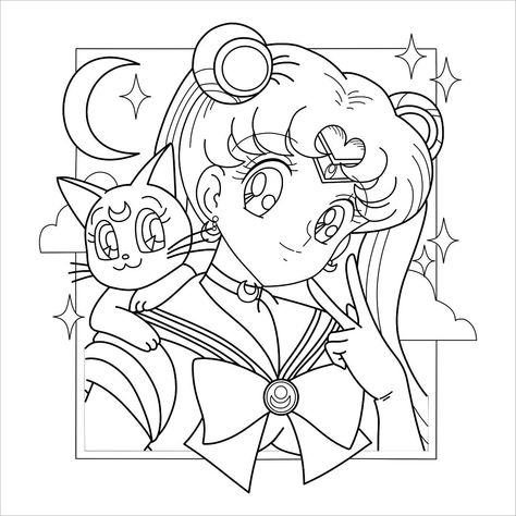 🎨 Color in your favorite anime characters with these kawaii coloring pages! Choose from a variety of designs, including cats, dogs, and more.    #kawaii #coloring #anime #characters #cute #art Sailor Moon Birthday, Kawaii Coloring Pages, Coloring Anime, Sailor Moon Coloring Pages, Sunflower Coloring Pages, Coloring Pages Cute, Moon Coloring Pages, Sailor Moon Tattoo, Manga Coloring Book