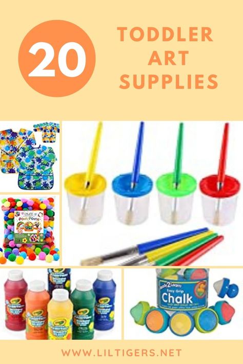 Are you looking into stocking up your craft closet? Then do not miss out on this 20 essential toddler art supplies. Click through now and get inspired. #toddler #artsupplies #essentials Arts And Crafts For 16 Month Old, Cheap Multicolor Craft Supplies For Playtime, Toddler Cleaning Kit, Travel Art Kit For Kids, Toddler Art Supplies, Family Learning Activities, Art Center Preschool, Art Closet, Kids Crafts Organization