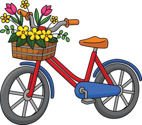 Spring Bike with Flowers Cartoon Colored Clipart Bike Clipart, Bike With Flowers, Spring Bike, Flowers Cartoon, Horror Music, Big Hero 6, Movie Genres, Big Hero, Western Movies