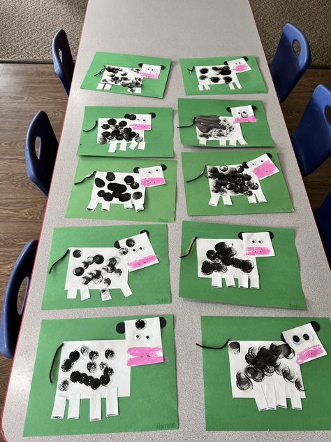 Cow Process Art Preschool, Farm Animals Pre K Activities, Farm Animals Art And Craft Preschool, Dairy Theme Preschool, Pre K Farm Theme Activities, Farm Social Emotional Activities Preschool, Cow Art Project Preschool, Farm Animal Art Kindergarten, Preschool Crafts Wild Animals