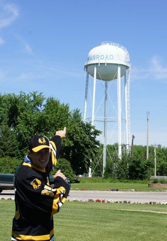 While visiting Warroad during the Wells Fargo Wild Road Tour, Justin Falk became a Warrior fan. Minnesota Wild, Wells Fargo, Travel Usa, Minnesota, Hockey, Road, Fan, Travel, Ice Hockey