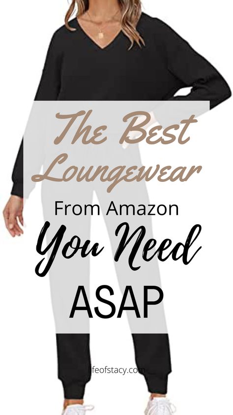 A complete list of the coziest Amazon. loungewear sets are available.  Blogger, Stacy with Life of Stacy, has reached high and low for the best loungewear sets for women.  No matter what the season, you will find the perfect cute loungewear set for you. Christmas Lounge Outfit, Lounge Outfit Ideas, Cozy Lounge Outfits, Best Loungewear Sets, Lounge Wear Ideas, Lounge Set Outfit, Cute Loungewear Sets, Amazon Loungewear, Lounge Wear Outfit