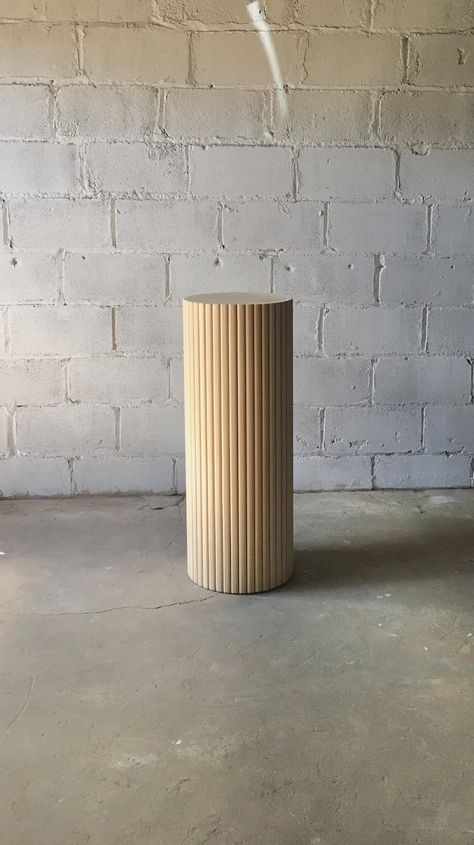 Groovy : Fluted Ripple Pedestal,round Beaded Table,for Art Display , Pickup and Shipping Available - Etsy Spring Window Display, Display Pedestal, Pedestal Stand, Spring Window, Sorority Designs, Art Stand, Wood Pedestal, Wedding Rentals, Flipping Furniture