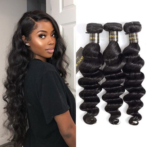 Wavy Weave Hairstyles, Loose Wave Bundles, Color Hair Extensions, Deep Wave Bundles, Natural Color Hair, Hair Natural Color, Loose Deep Wave, Crimped Hair, Loose Waves Hair