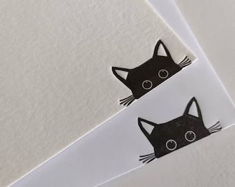 Cat Envelope, Letterpress Notecards, Happy Birthday Cards Diy, Peeking Cat, Diy Crafts Bookmarks, Correspondence Cards, Envelope Art, Notecard Set, Envelope Design