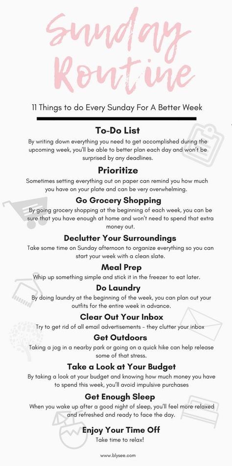 Sunday Routine, Good Week, Time Management Tips, Self Care Activities, Life Organization, Management Tips, Self Care Routine, Erin Condren, Self Improvement Tips