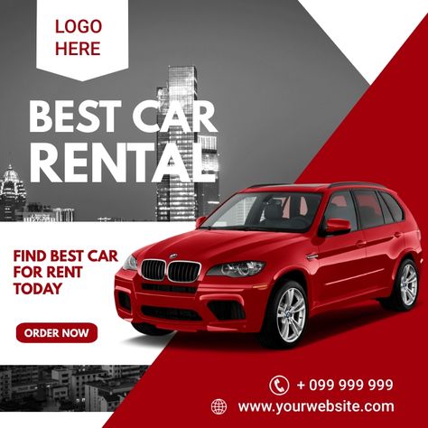 Car Rental Agency Poster Car Rental Poster Design, Car Rental Poster, Car Advertising Design, Artsy Background, Rental Car, Graphic Design Ads, Car Poster, Car Rentals, Car Advertising