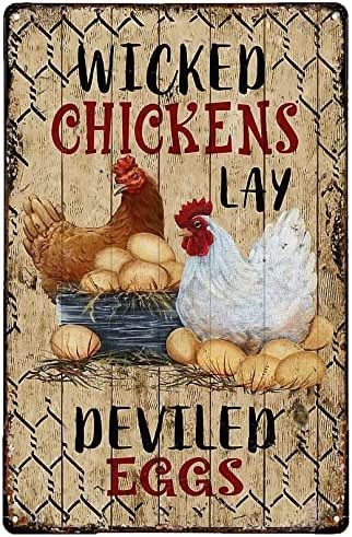 Farm Store Decor, Wicked Chicken, Farm Cartoon, Chicken Coop Signs, Chicken Signs, Chicken Decor, Barn Decor, Chicken Art, Outdoor Holiday Decor