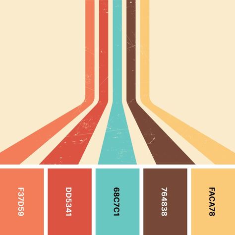 31 Retro Color Palettes for Throwback Designs - Color Meanings Pergola Colors, 50s Color Palette, Vintage Logo Ideas, Vivid Color Palette, Retro Color Scheme, Room Redecorating, Logos Vintage, Vintage Colour Palette, Retro Color Palette