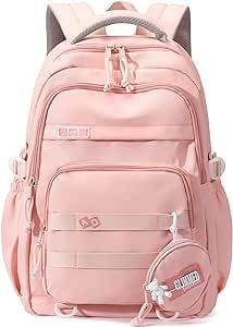 Armbq Kids Backpack for Girls Aesthetic School Backpack for Teen Girls Elementary Middle School Bookbag Pink Girls Back Pack Bag Pack For School, School Bags College, Pack For School, Bags College, School Bag College, Aesthetic Backpack, Travel Laptop Backpack, Simple Backpack, Backpack For Teens