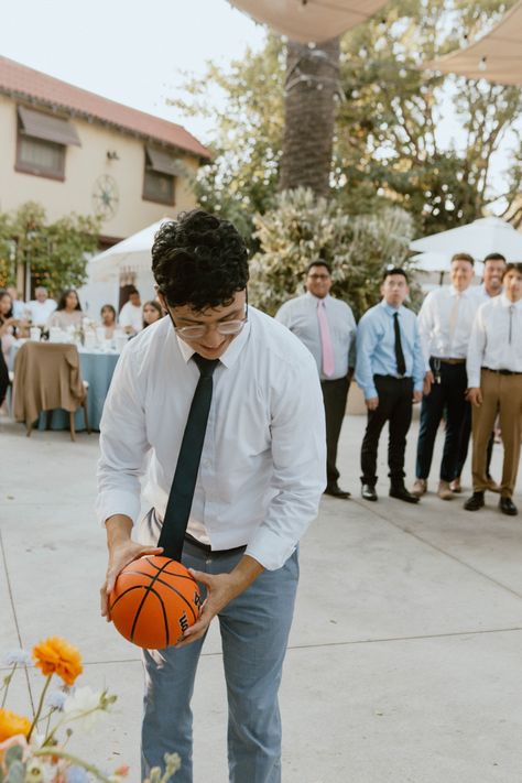 Alternative to the garter toss Basketball Wedding, Wedding Toss, Garter Toss, Winter Wedding, Basketball