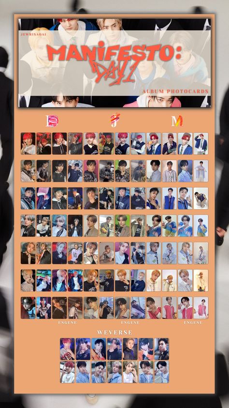 by : jewrisaoai Enhypen Photocard, Enhypen Manifesto, Trading Card Template, Pc Template, Amagi Brilliant Park, Photocard Template, Kpop Collection, Merch Collection, Kpop Photocard