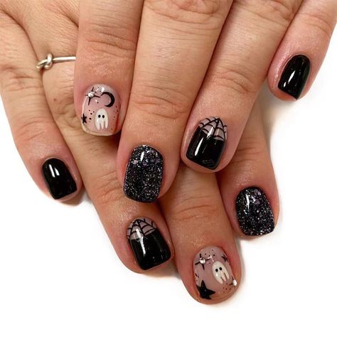 PRICES MAY VARY. 【Halloween High-Quality Press on Nails】:Our YEFIUO press on nails are thickened acrylic glossy fake nails with designs. Not only is it comparable to a nail salon, but it can also be done at home. Not only does it save you time and money, it also ensures that your nails will never break or split! 【DIY Nail Art That Wow】: With French designs,salon dip,acrylic nails,gel manicures,glue on nails,press ons manicures and more,YEFIUO has got you covered in the fashion colors,shapes,leng Halloween Press On Nails, Nagel Tips, Manicure Tips, Acrylic Shapes, Short Nail, Fake Nail, Nail Forms, Manicures Designs, False Nail