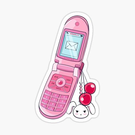 Pink Phone Stickers, 2000s Stickers, 2000s Phone, 90s Stickers, Y2k Stickers, Pink Stickers, Sticker Design Inspiration, Preppy Stickers, Iphone Stickers