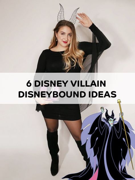 DisneyBounding is perfect for Disney fans who want a little Disney magic in their everyday lives without having to wear their new Arendelle Aqua Ears to work. I put together these villain DisneyBounds that are perfect to wear inside or outside of Walt Disney World. Disney Villians Outfits, Diy Disney Villian Costume Ideas, Disney Bounding Villains, Easy Villian Costumes Diy, Disney Villains Costumes Female, Disney Villian Inspired Outfits, Villians Disneybound, Diy Disney Villain Costume, Disney Bounding Maleficent