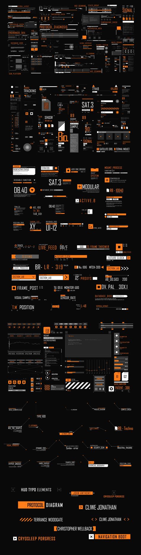 Hud Typography, Hud Elements, Cyberpunk Design, Gfx Design, Info Graphic, New Retro Wave, Game Ui Design, Ui Design Inspiration, Futuristic Design