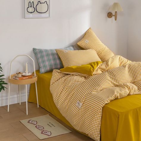 Yellow bed sheets