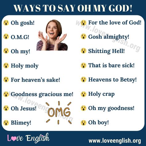 OH MY GOD Synonyms: 16 Creative Ways to Say Oh My God! - Love English Comma Rules, Advanced English Vocabulary, Other Ways To Say, Advanced English, Bird Gif, Oh My Goodness, English Writing Skills, Classroom Language, English Writing