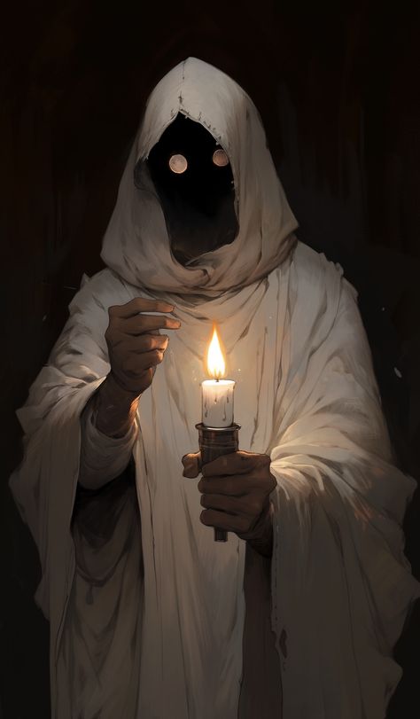 Dnd Possessed Character, Haunted Character Design, White Mask Character Art, Evil Cleric Art, Eldritch Character Art, Uncanny Valley Character Design, D&d Cultist, Dnd Cultist Art, Shadow Person Character Design