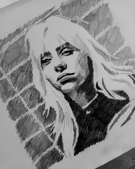 Sharp Drawing Style, Billie Eilish Art Drawings, Billie Sketch, Billie Eilish Sketch, Billie Eilish Painting, Billie Eilish Art, Billie Eilish Drawing, Rapunzel Drawing, Spiderman Artwork