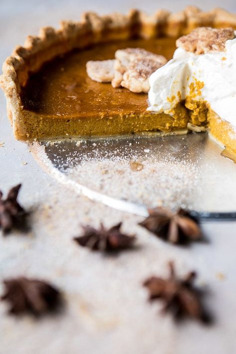 Chai Pumpkin Pie with Maple Whipped Cream | halfbakedharvest.com @hbharvest Pie Half Baked Harvest, Pumpkin Pie Photography, Chai Pumpkin Pie, Maple Whipped Cream, Bakers Delight, Food Commercial, Hey Pumpkin, Recipes With Whipping Cream, Chai Recipe