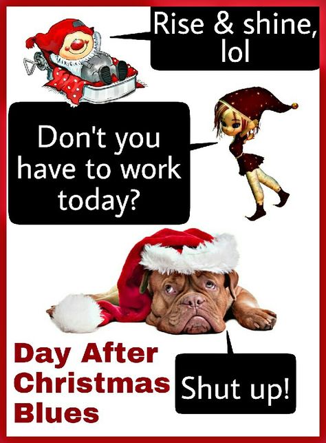 Day After Christmas Blues Week After Christmas Humor, After Christmas Quotes Funny, Working After A Holiday Humor, Christmas Break Is Over Meme, Day After Christmas, Christmas Memes Dirty, Work Today, After Christmas, Morning Quotes